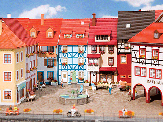 Two Village Houses w/Bakery - Kit -- 4-1/8 x 4-5/8 x 6-1/2"  10.5 x 12.4 x 16.5cm Each