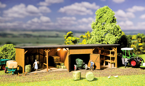 Hay Storage Shed w/Workshop - Kit -- 7-3/8 x 3-5/8 x 1-7/8"  18.8 x 9.2 x 4.5cm
