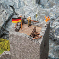 Castle Ruin -- Laser-Cut Card Kit - 5-13/16 x 3-5/8 x 7-13/16"  14.8 x 9.2 x 19.8cm