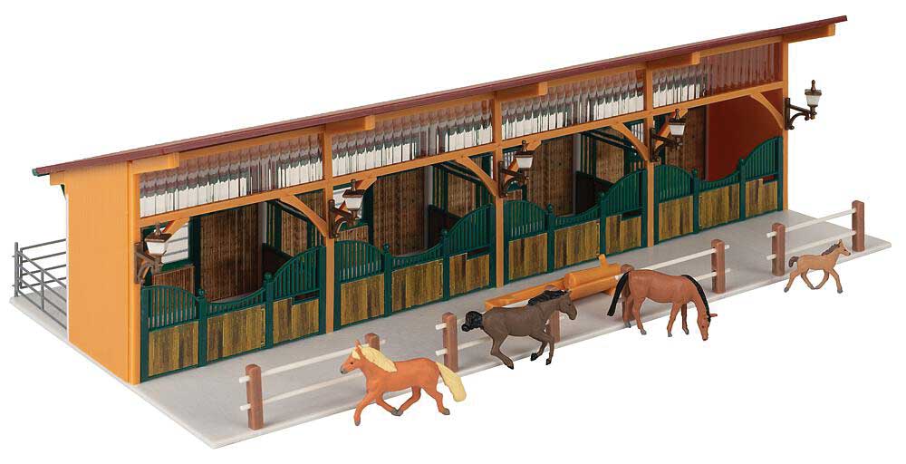 Horse Stable -- Kit - Includes 4 Horses - 9-3/16 x 4-5/8 x 2-3/4"  23.3 x 11.8 x 7cm-2