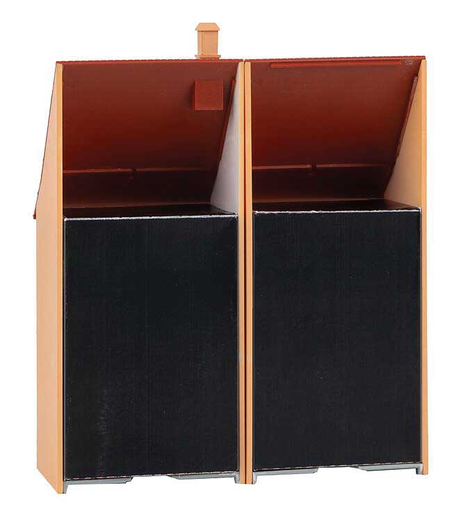 2 Small Background (Relief) Town Houses -- Kit - Each: 6.4 x 4.5 x 14.2cm pkg(2)-3