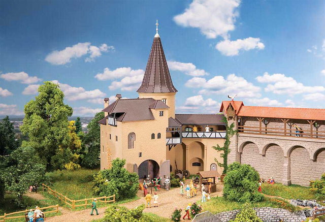 Old-Town Wall Powder Tower with Walkway -- Kit - 8-1/16 x 5-7/8 x 10-1/4" 20.5 x 15 x 26cm-1