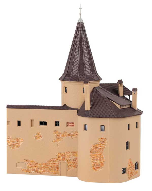 Old-Town Wall Powder Tower with Walkway -- Kit - 8-1/16 x 5-7/8 x 10-1/4" 20.5 x 15 x 26cm-3
