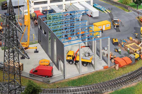 Goldbeck Modular Modern Industrial Building Under Construction -- Kit - 9-15/16 x 6 x 4-7/8" 25.3 x 15.3 x 12.4cm-1