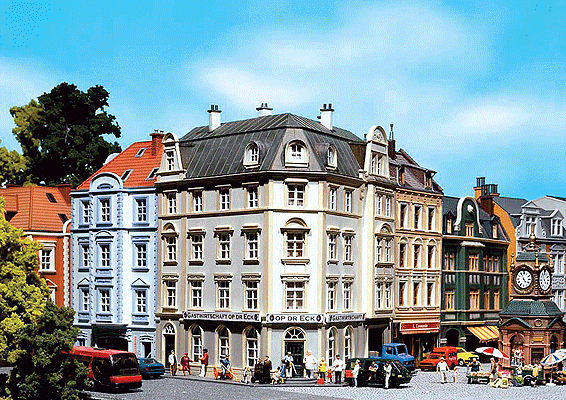 4-Story Town Angle House -- 10 x 8-1/4 x 9"  25 x 20.5 x 22.5cm