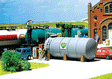 Oil Tank with Gasoline Pumps & Hoses -- 3-3/4 x 1-11/16"  9.6 x 4.3cm