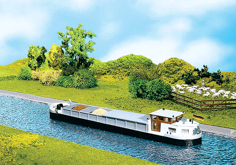 River Cargo Boat w/Cabin - Kit (Nonpowered Display Model) -- 14-3/16 x 2-3/8 x 2-5/8"  36 x 6 x 6.7cm