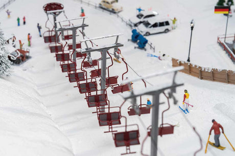 Chairlift/Ski Lift -- Kit - 24 Chairs, Ticket Kiosk, 4 Chair Supports, Small Shed, Details-3