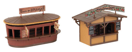 2 Christmas Market Stalls with Illuminated Christmas Tree -- Kit - 2 Stalls, Tree with Light String, Accessories-3
