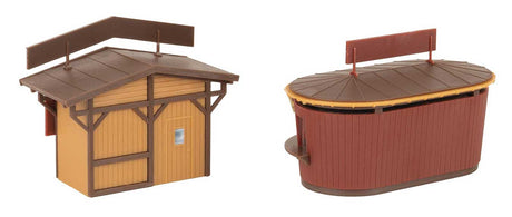 2 Christmas Market Stalls with Illuminated Christmas Tree -- Kit - 2 Stalls, Tree with Light String, Accessories-4