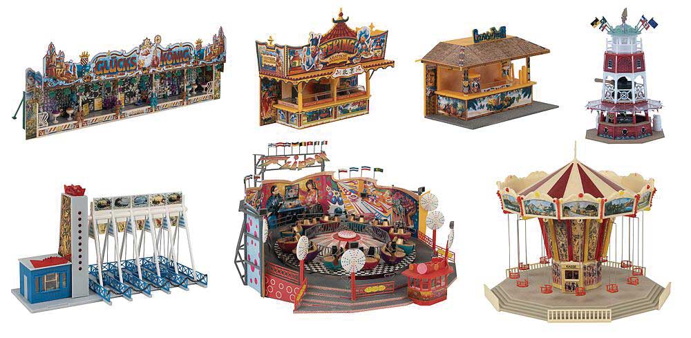 Funfair Set -- Kit - Includes 7 Structure Kits - Includes Motors for Rides-2