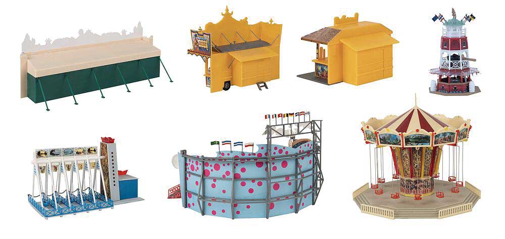 Funfair Set -- Kit - Includes 7 Structure Kits - Includes Motors for Rides-3