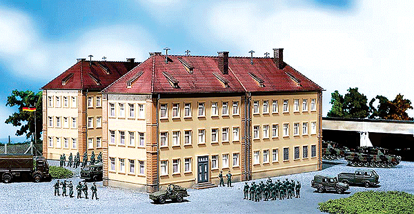 Military Soldiers' Quarters/Barracks -- 14-31/64 x 4-13/64 x 6-59/64"  36.2 x 10.5 x 17.3cm