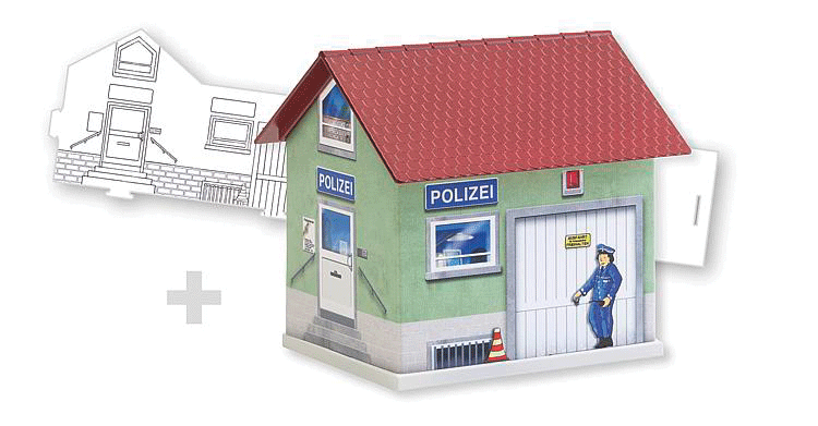 Police Department - Basic -- Paintable Fold & Snap Cardstock Kit