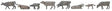Mountain Cows -- Gray pkg(8)