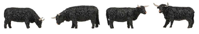Highland Cattle -- Black pkg(4)