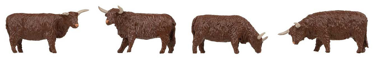 Highland Cattle -- Brown pkg(4)