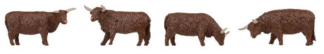Highland Cattle -- Brown pkg(4)