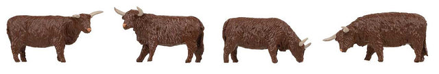 Highland Cattle -- Brown pkg(4)