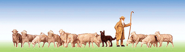 Animals -- Sheep w/Shepard & Dog