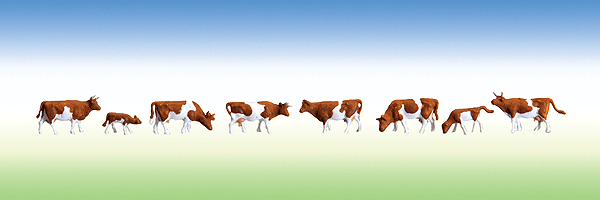 Animals -- Brown Spotted Cows pkg(8)