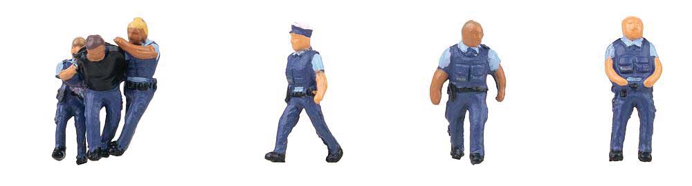 Policemen & Perp -- 5 Police, 1 Captured Burglar-2