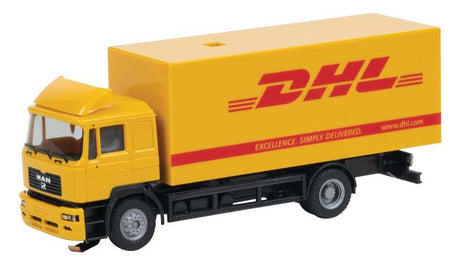 MAN F 2000 Box Truck - Powered - Car System Digital -- DHL (yellow, red)-2