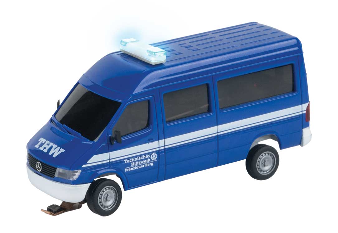 Mercedes-Benz Sprinter Passenger Van with Flashers - Car System -- THW (blue, white, German Lettering)-2
