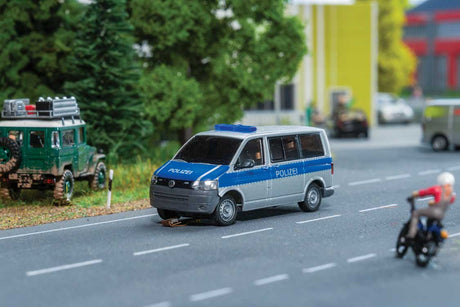 Volkswagen T5 Passenger Van - Car System -- Police (silver, blue, German Lettering)-1