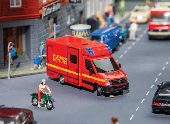 Volkswagen Crafter Ambulance - Car System -- Fire Department Rescue (red, yellow, German Lettering)-1