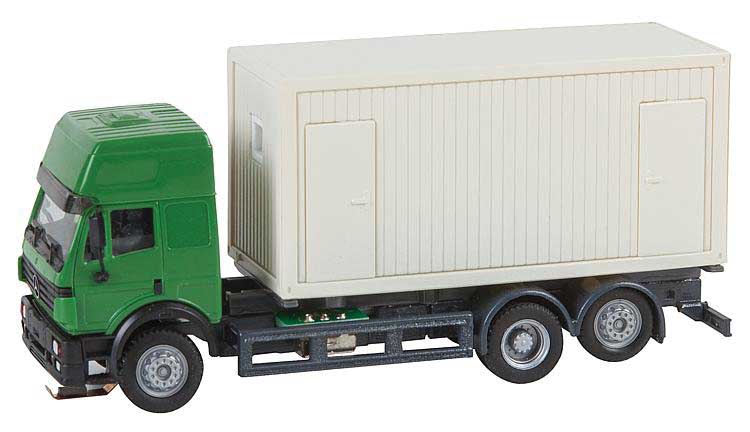 Mercedes-Benz SK94 Truck with 20' Construction Container Load - Car System -- Green