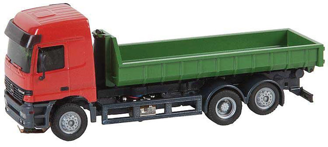 2002 Mercedes-Benz Actros L Truck with roll-Off Bin Load - Car System -- Red, Green