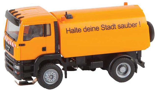 2000-2006 MAN TGA Street Sweeper - Car System -- Orange, German Lettering