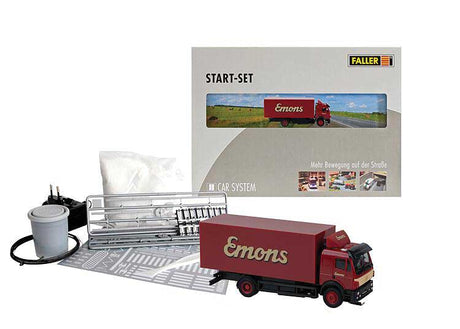 Operating Truck Starter Set - Car System -- Mercedes-Benz SK Box Truck - Emons, Road Building Materials, Battery Charger