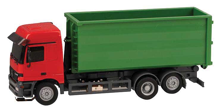 Mercedes-Benz Actros roll-Off Container Truck - Car System -- Red, Green