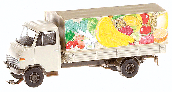 Car System Operating Truck -- Hanomag-Henschel Flatbed Truck w/Cover (beige, Produce Graphics)