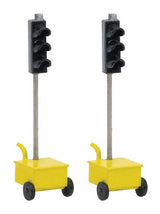 2 Illuminated Construction Site Traffic Light Trailers - Assembled -- Yellow-2