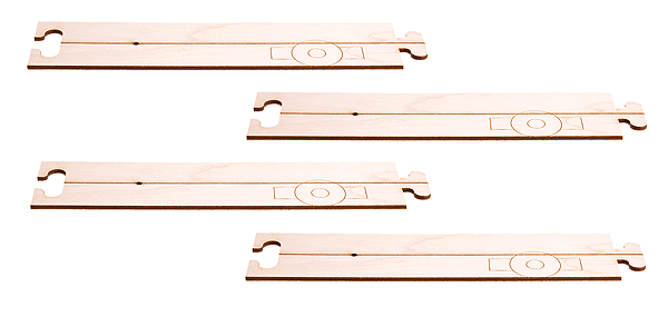 Car System Laser-Street Street Sections (Less Guide Wire) -- Straight - 8-3/8"  21.3cm pkg(4)-1