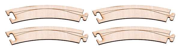 Car System Laser-Street Street Sections (Less Guide Wire) -- 45-Degree Curve R=268 pkg(4)-1