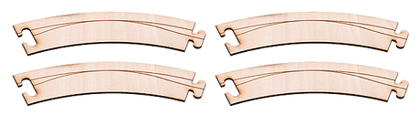 Car System Laser-Street Street Sections (Less Guide Wire) -- 45-Degree Curve R=268 pkg(4)-1