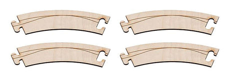 Car System Laser-Street Street Sections (Less Guide Wire) -- 45-Degree Curve R=218 pkg(4)-2