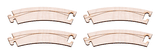 Car System Laser-Street Street Sections (Less Guide Wire) -- 45-Degree Curve R=218 pkg(4)-1