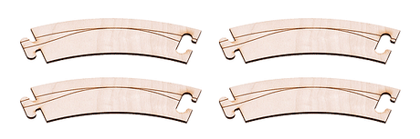 Car System Laser-Street Street Sections (Less Guide Wire) -- 45-Degree Curve R=218 pkg(4)-1