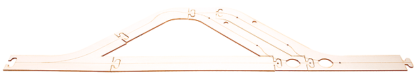 Car System Laser-Street Section (Less Guide Wire) - Kit (Laser-Cut Wood) -- Basic Car Park (Pull-Out & 2 Angled Stalls) 34-3/8 x 12-9/16"  87.3 x 32cm
