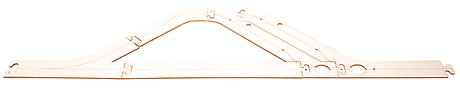 Car System Laser-Street Section (Less Guide Wire) - Kit (Laser-Cut Wood) -- Basic Car Park (Pull-Out & 2 Angled Stalls) 34-3/8 x 12-9/16"  87.3 x 32cm