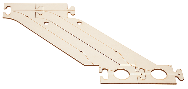 Car System Laser-Street Section (Less Guide Wire) - Kit (Laser-Cut Wood) -- Basic Car Park Expansion Set Adds 2 Angled Stalls