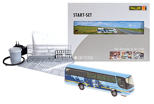Car System Starter Set - Kit -- Setra S 315 HDH Bus (blue), Road Materials, Battery Charger