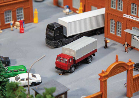 Mercedes-Benz SK Low-Side Truck with Cover - Car System -- Red, White
