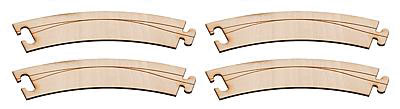 Car System Laser-Street Section (Less Guide Wire) - Kit -- Outer 7-1/4"  18.5cm Radius Curve Section pkg(4)