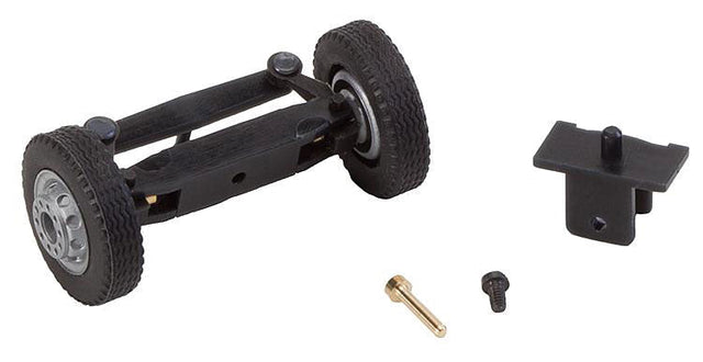 Front Axle Steering Mechanism w/Wheels - Assembled - Car System -- Fits Trucks & Buses (Less Magnet Steering Bar)